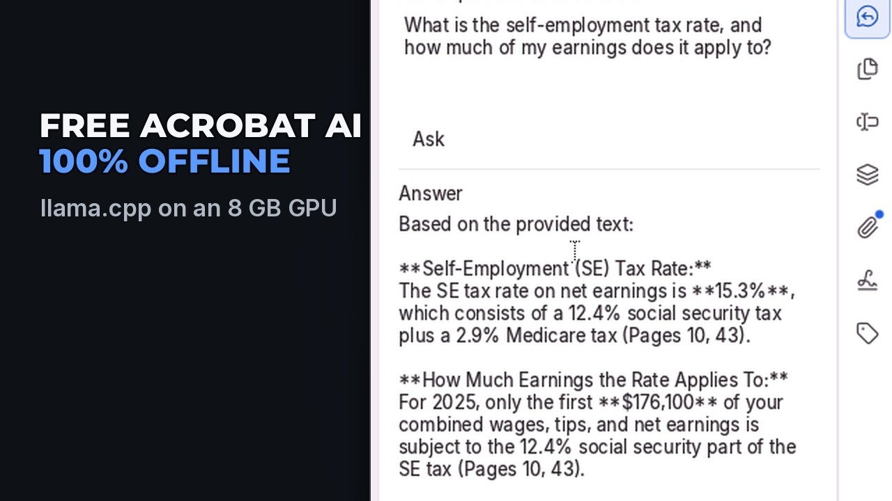 Fit a WHOLE PDF in 8 GB: llama.cpp, TurboQuant and a Free AI Agent