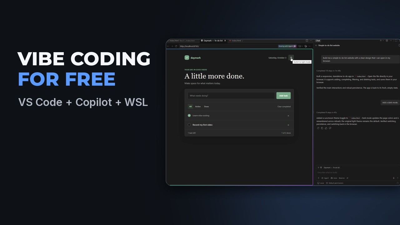How to Start Vibe Coding for FREE! Easy VS Code + GitHub Copilot Setup for Beginners (2026)